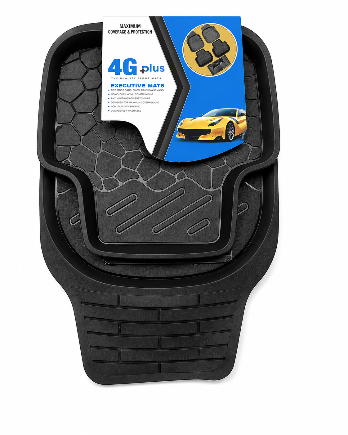 4G Plus Premium Heavy Duty Car Floor Mats Set 5 Seater - Image 2