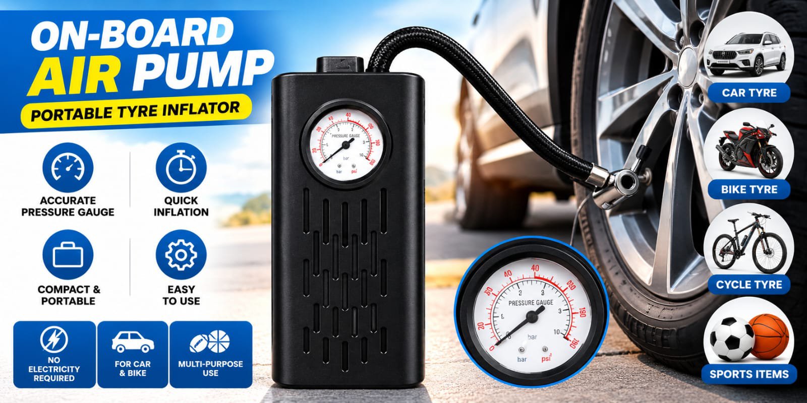 120W Turbo Tyre Air Pump