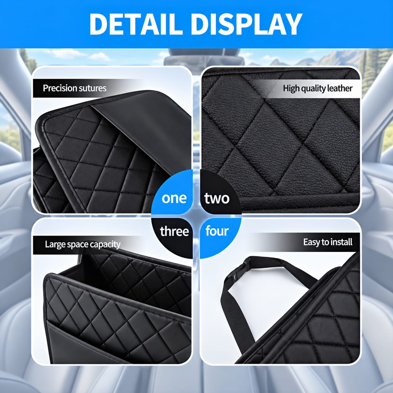 Premium Black Car Seat Organizer Bag - Image 7