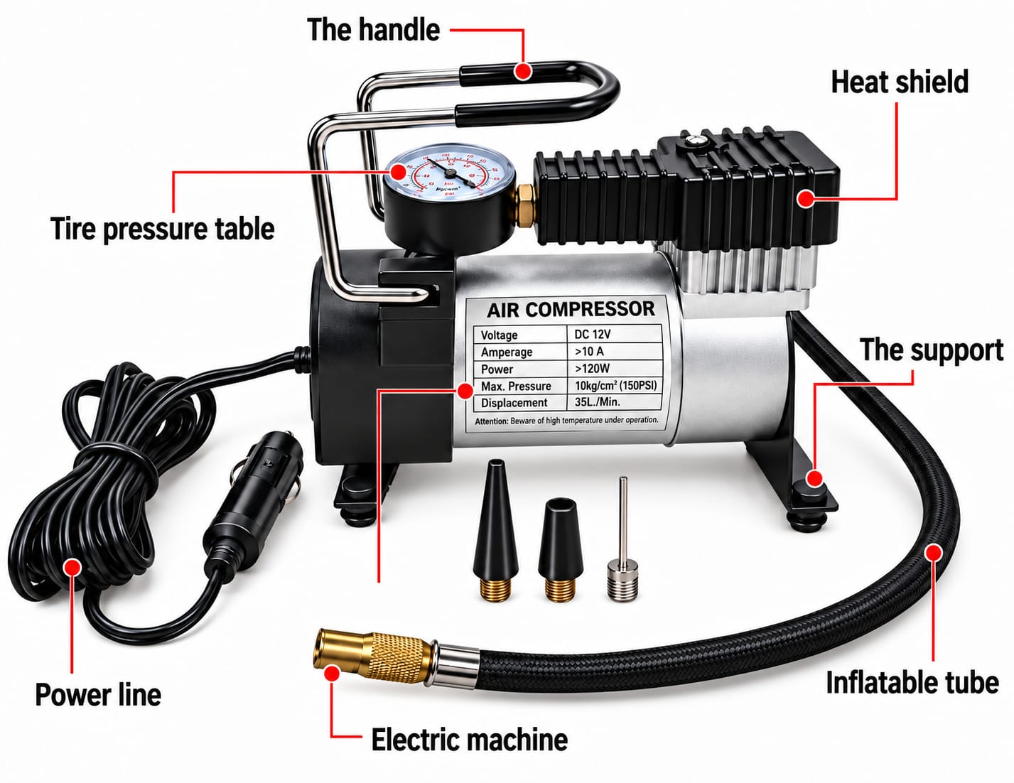 12V Heavy Duty Air Compressor - Image 8