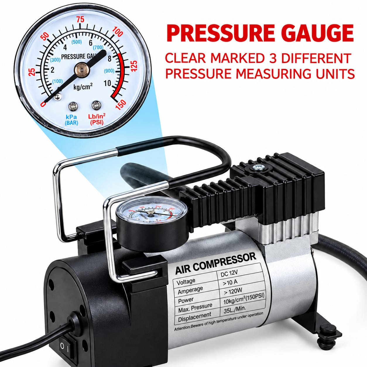 12V Heavy Duty Air Compressor - Image 7